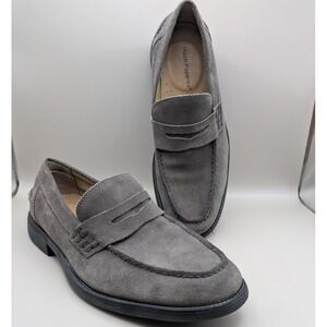 Hush Puppies Mens Grey Charcoal Suede Slide On Penny Loafer Size 9